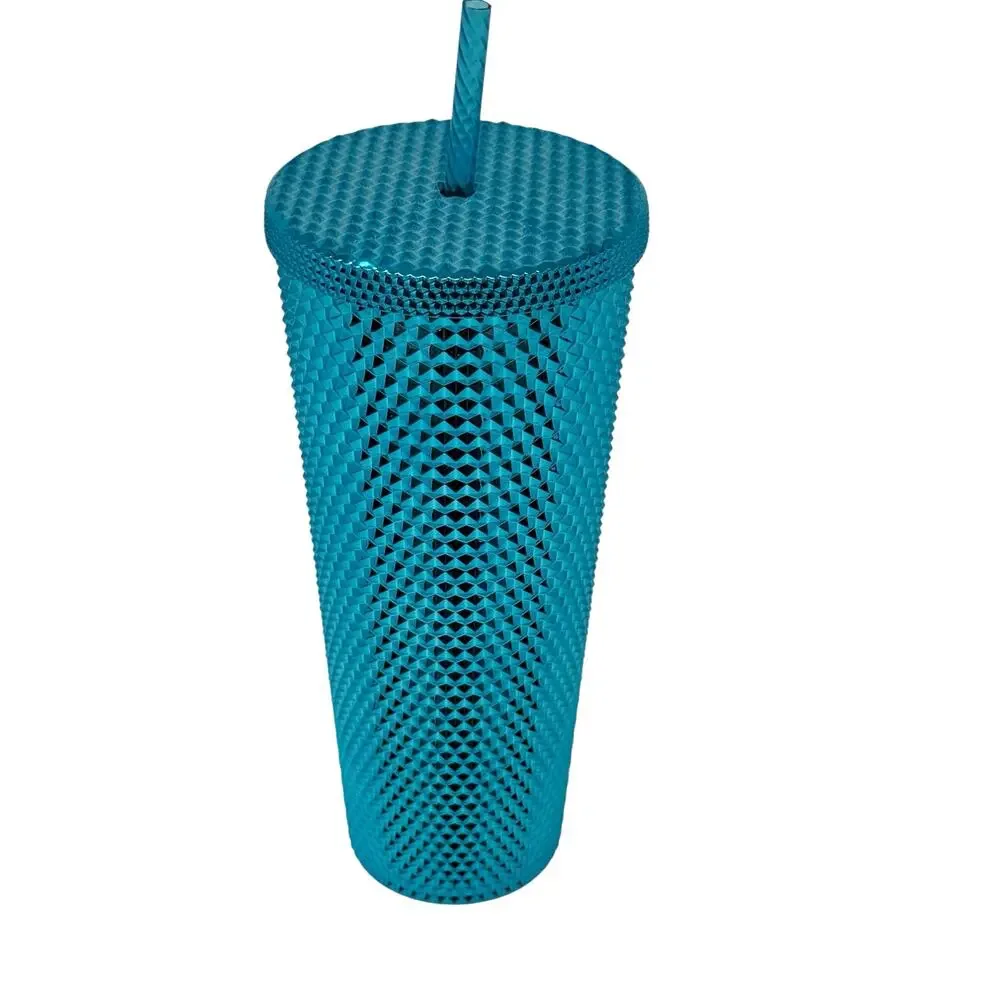Starbucks Teal Chrome Blue Studded Venti Cold Cup Summer‎ 2023 24oz Tumbler NEW
